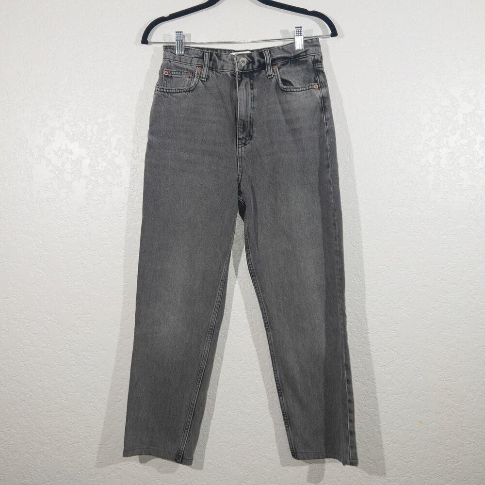 New Zara Izzy Grey High Rise The 90’s‎ Mom Fit Jeans Size 4 - Picture 2 of 10